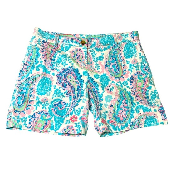 🔥SALE🔥Talbots Girlfriend Fresno Paisley Chino Shorts SZ 4P - Picture 2 of 7